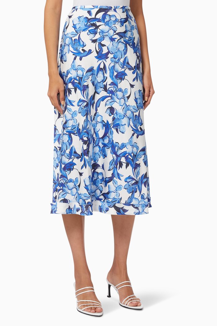 

Starter Midi Skirt in Satin, Blue