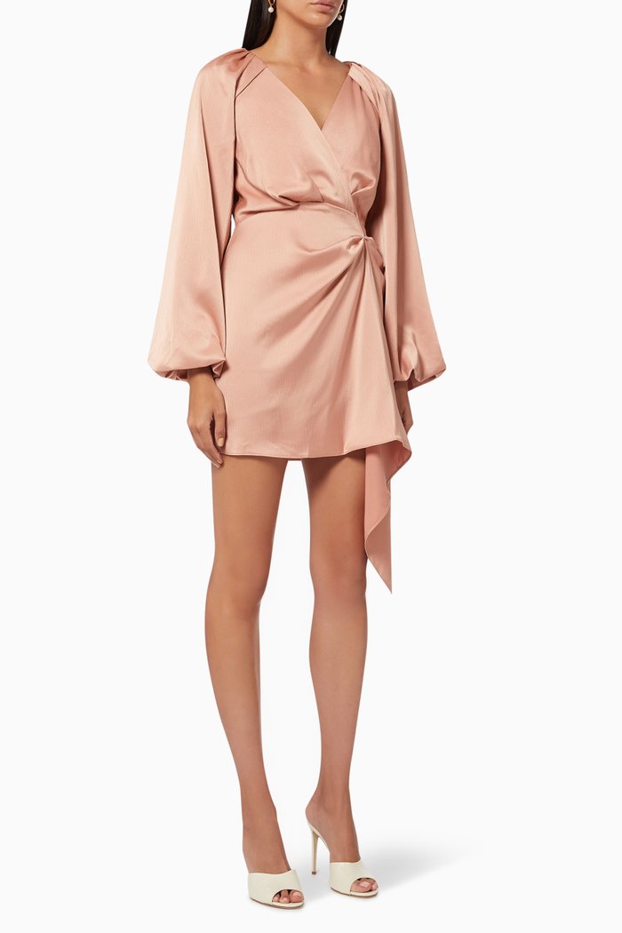 

Passion Mini Dress in Hammered Satin, Neutral