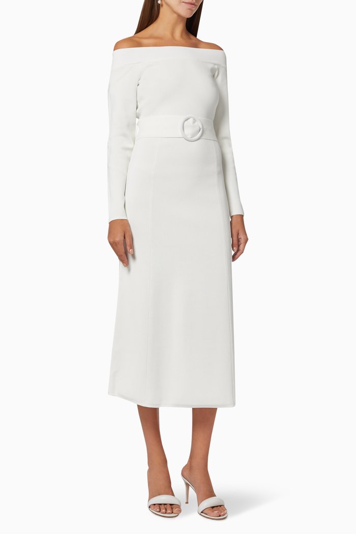 

Route Knit Midi Dress, White