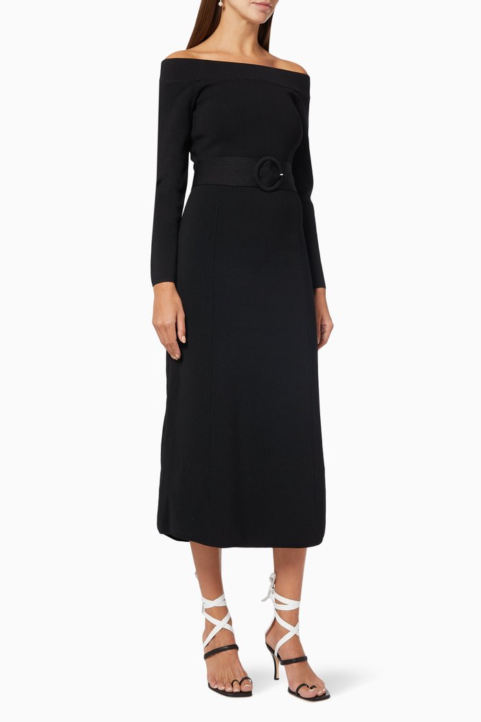 

Route Knit Midi Dress, Black