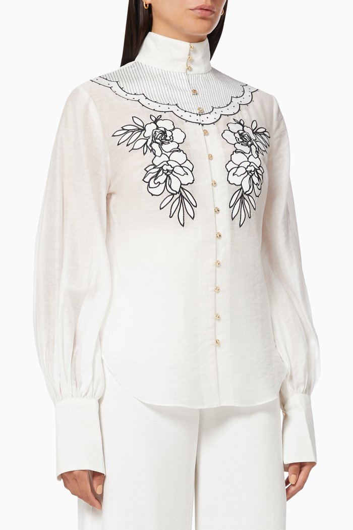 

Delta Shirt in Linen Blend, White