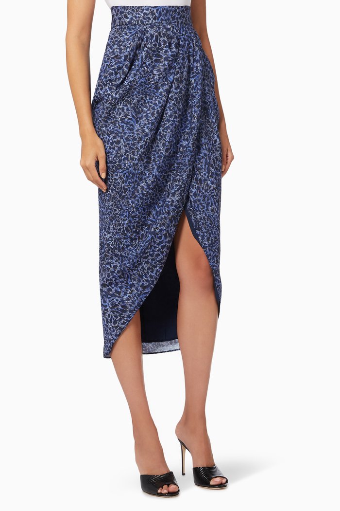 

Ruins Skirt in Crepe, Blue