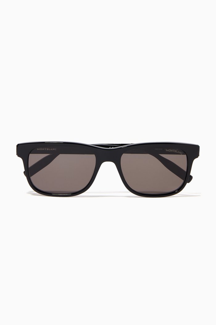 

Square Frame Sunglasses in Acetate, Black