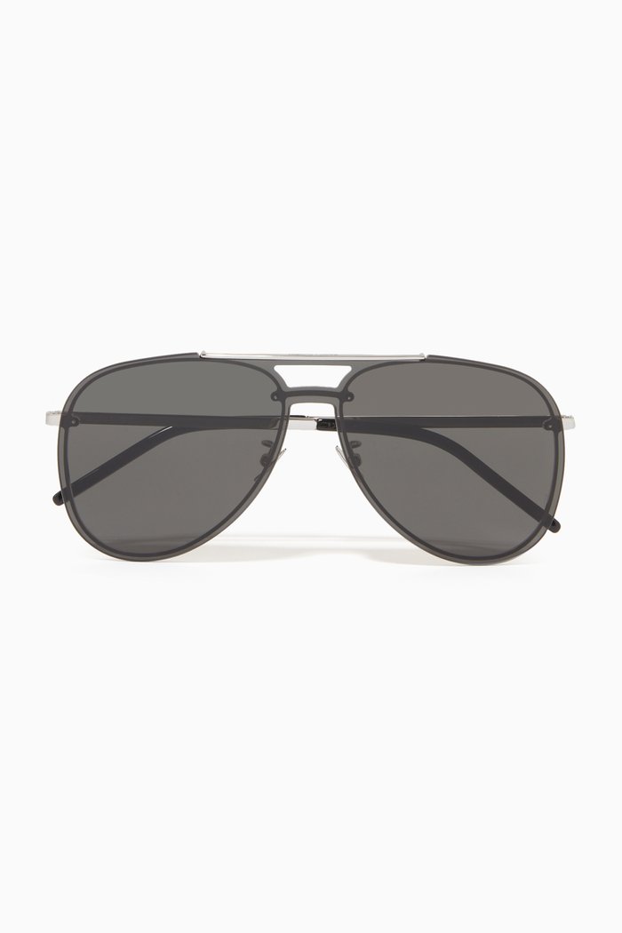 

Classic 11 Mask Aviator Sunglasses in Metal, Black
