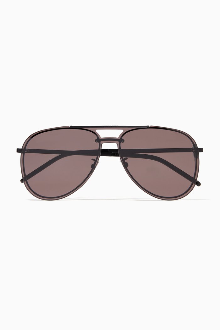 

Aviator Sunglasses in Metal, Black