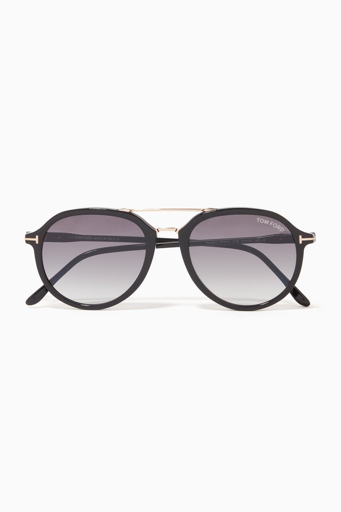 Aviator Sunglasses in Acetate, Black