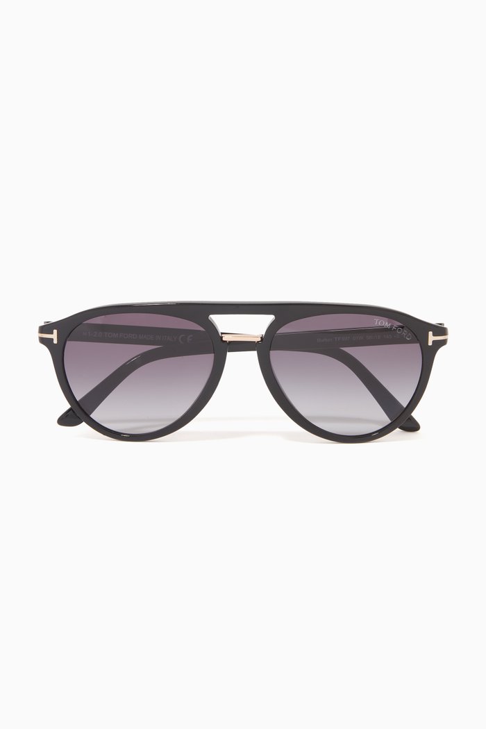 

Aviator Sunglasses in Acetate, Black