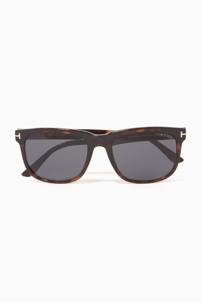 

D Frame Sunglasses in Tortoiseshell Acetate, Brown