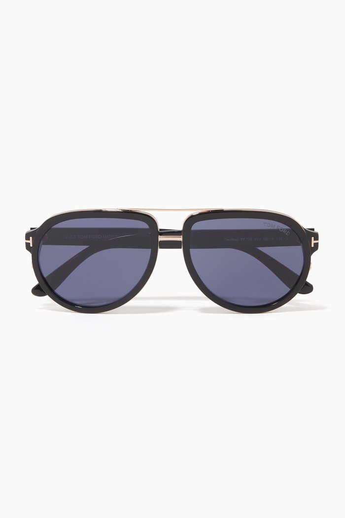 

Aviator Sunglasses in Acetate, Black