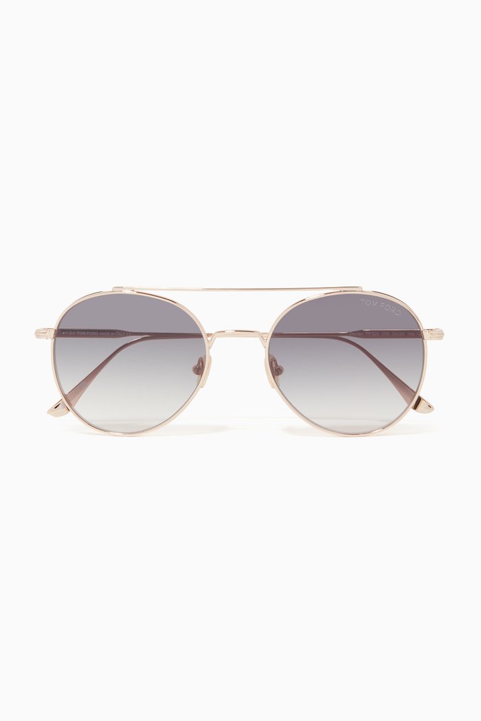 

Round Sunglasses in Metal, Gold
