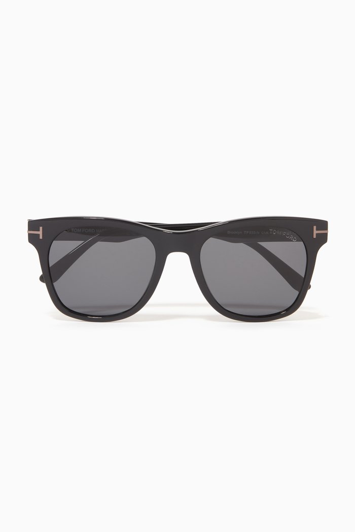 

D Frame Sunglasses in Acetate, Black