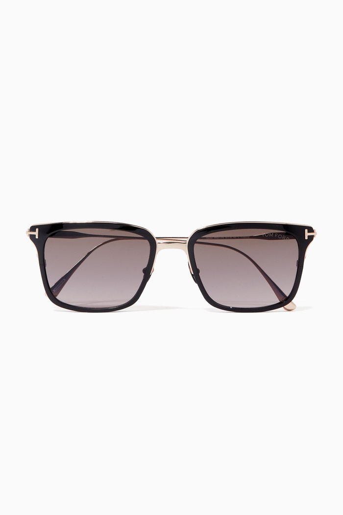 

Hayden Square Sunglasses in Acetate & Metal, Black