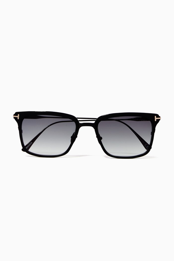 

Hayden Square Sunglasses in Acetate & Metal, Black
