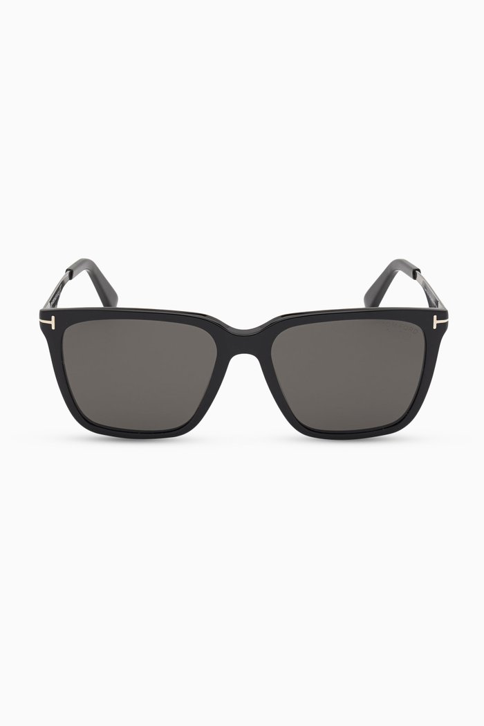 

Hayden Square Sunglasses in Acetate & Metal, Black
