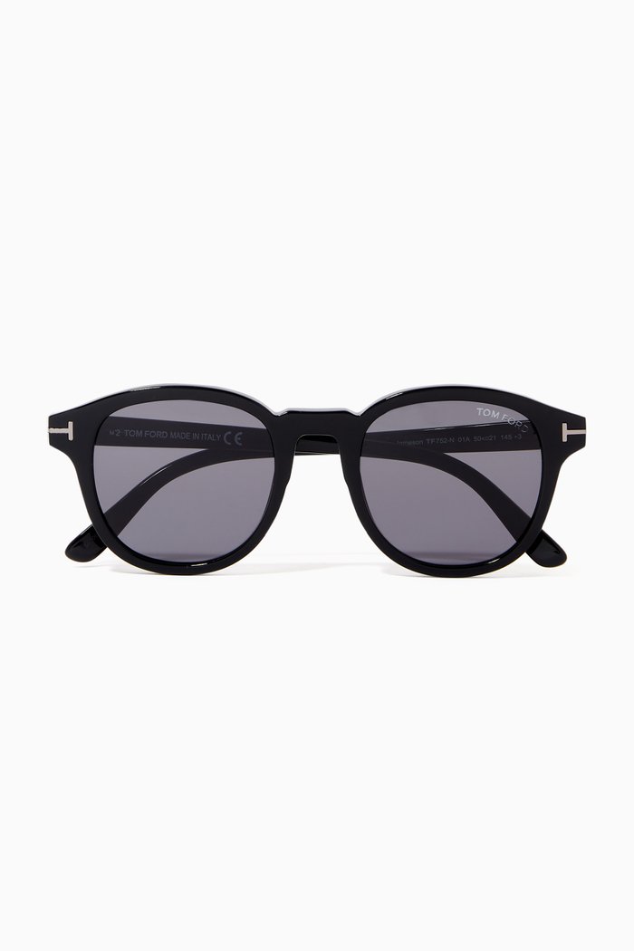 

Jameson Round Sunglasses in Acetate, Black
