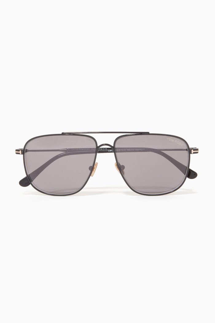 

Aviator Sunglasses in Metal, Black