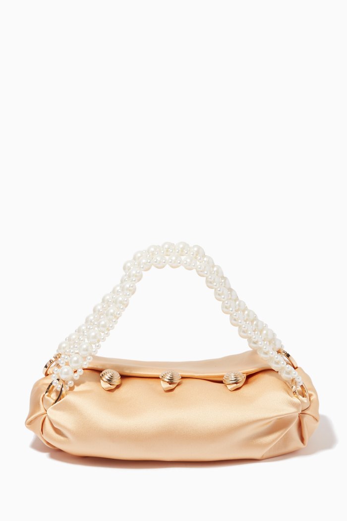 

Small Nino Tote Bag in Silk Satin, Gold