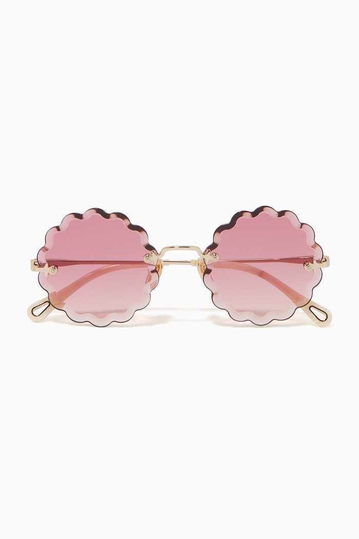 

Rosie Petite Round Sunglasses in Metal, Gold