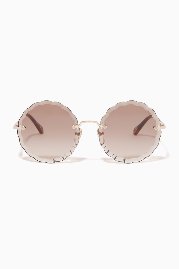 

Rosie Round Sunglasses in Metal, Gold