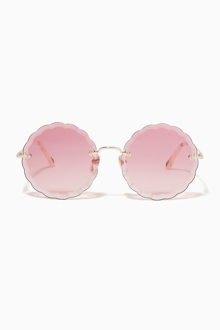 

Rosie Round Sunglasses in Metal, Gold