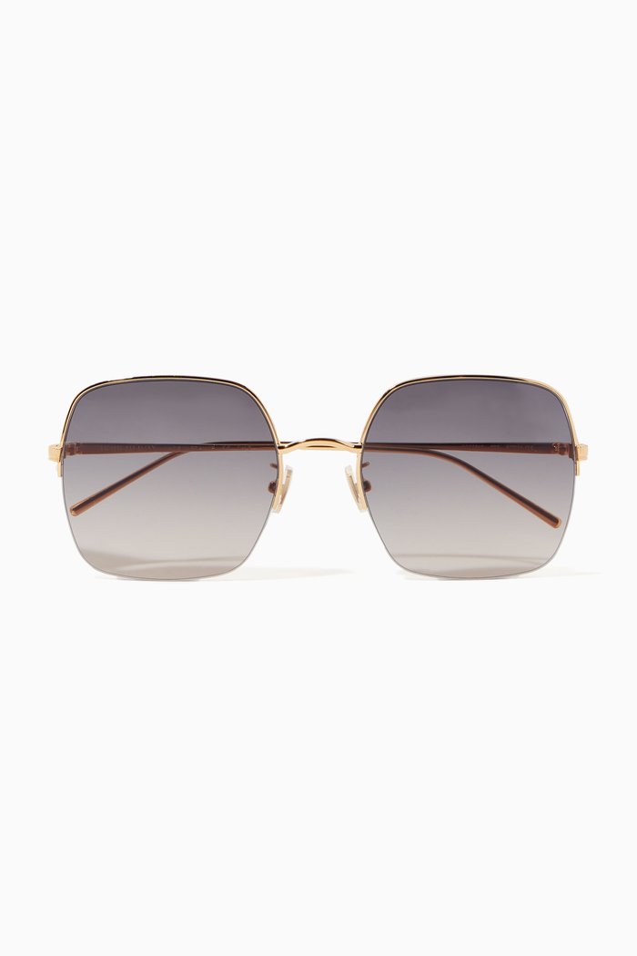 Square Sunglasses in Metal, Gold