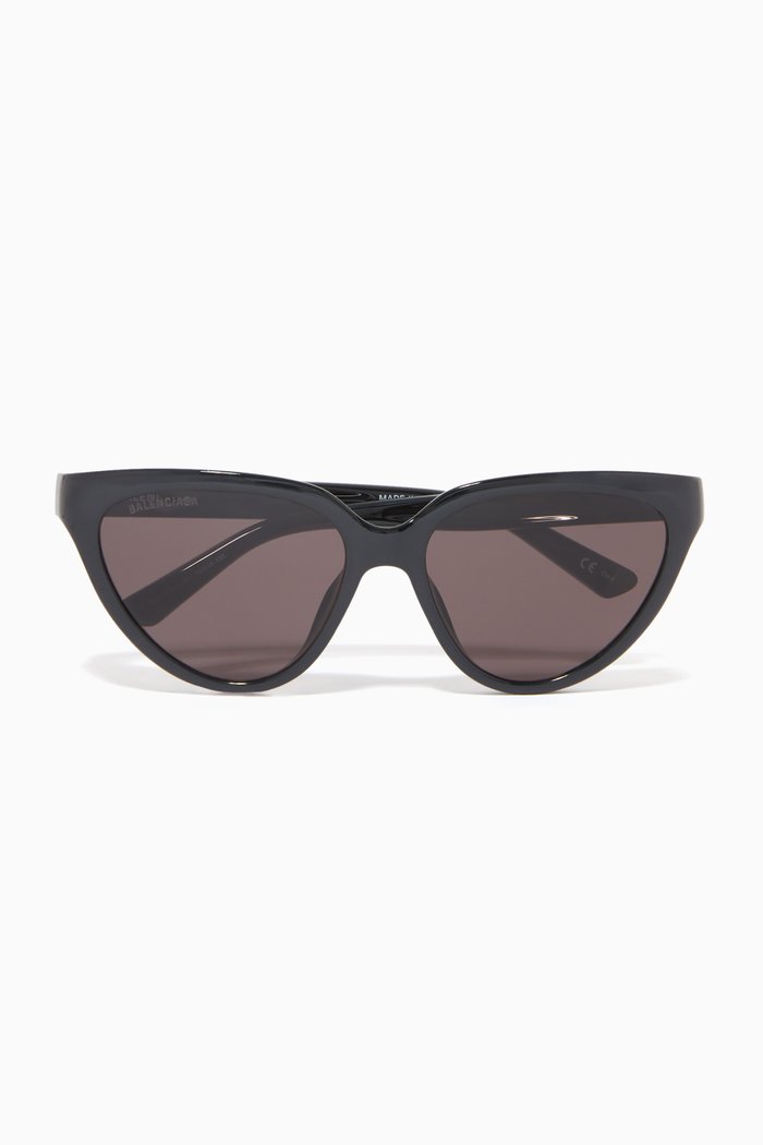 

Cat-eye D-Frame Sunglasses in Acetate, Black