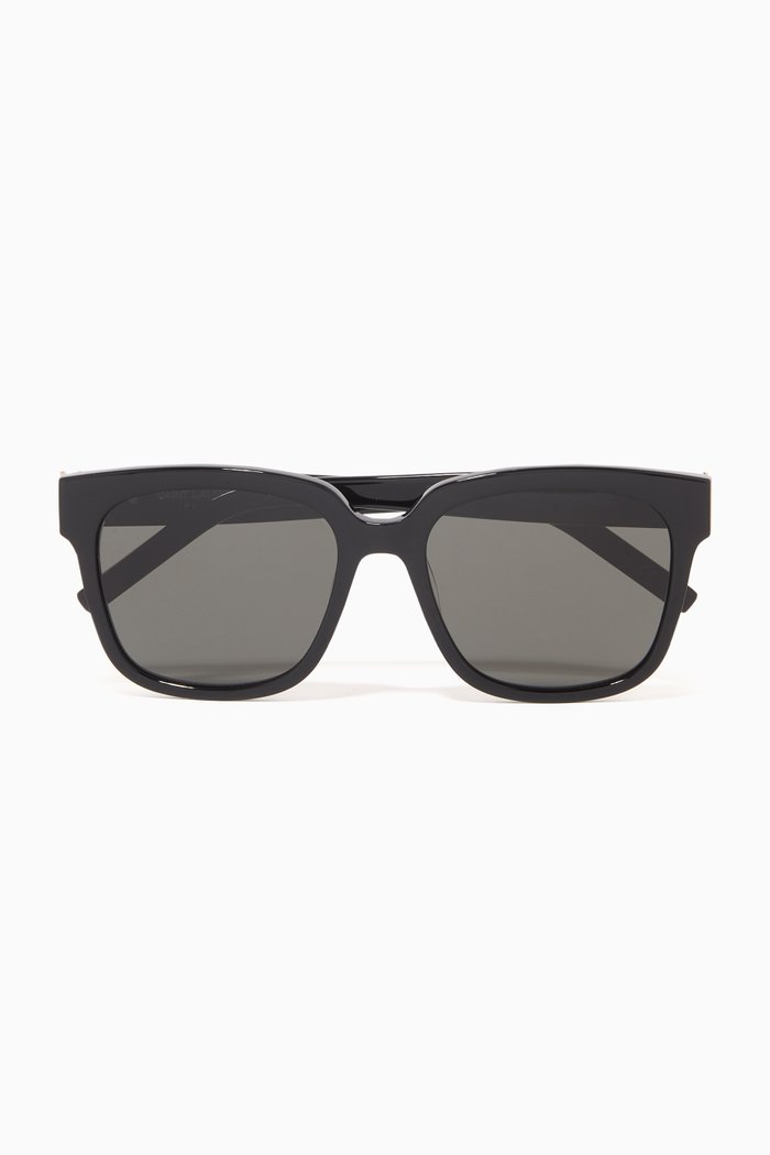 

Square Frame Sunglasses in Acetate, Black