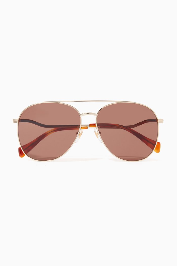 

Aviator Sunglasses in Metal, Gold