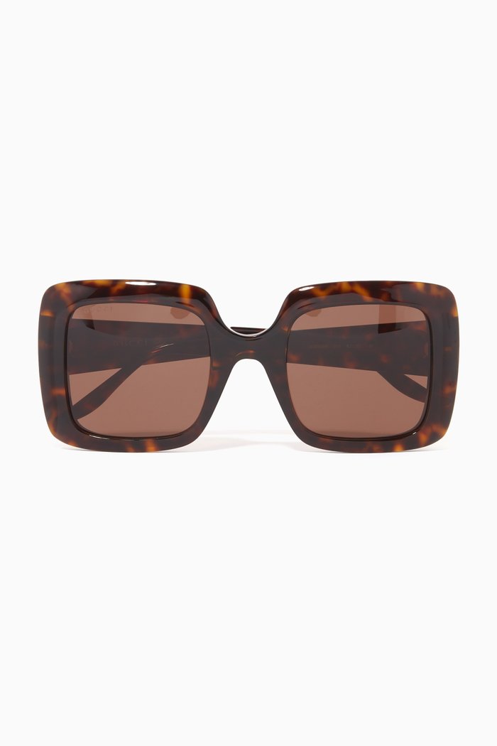

Oversized Sunglasses in Acetate, Brown