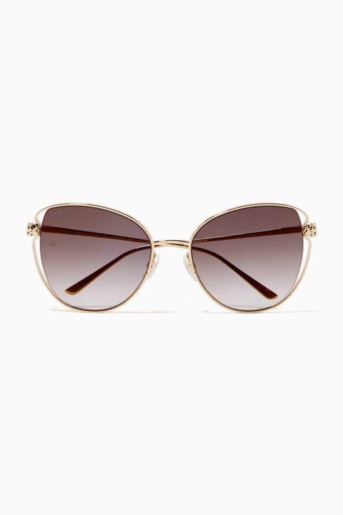 

Panthère de Cartier D Frame Sunglasses in Gold, Silver