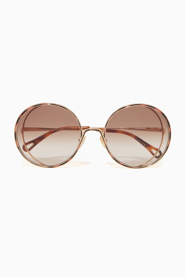 

Round Sunglasses in Metal, Gold