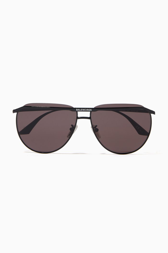 

D-Frame Sunglasses in Metal, Black