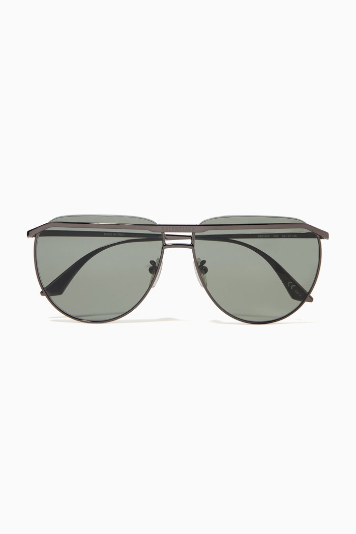 

D-Frame Sunglasses in Metal, Black