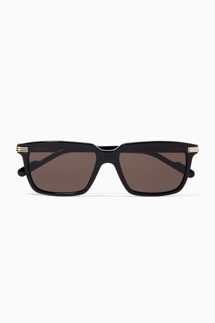 

Square Frame Sunglasses in Acetate, Black