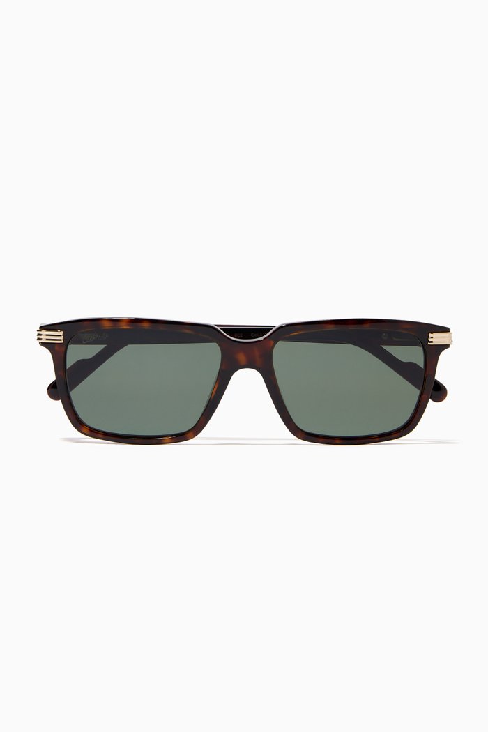 

Square Frame Sunglasses in Tortoiseshell Acetate, Brown