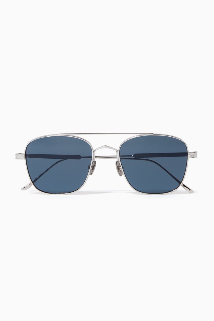 

Square Frame Sunglasses in Metal, Silver