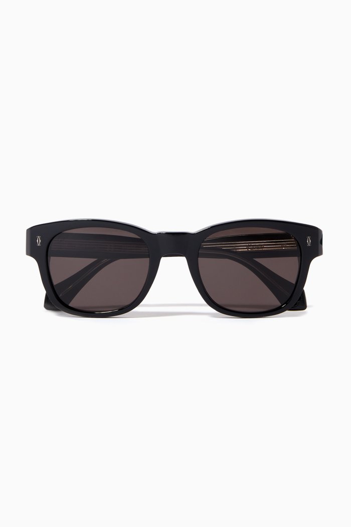 

Square Frame Sunglasses in Acetate, Black