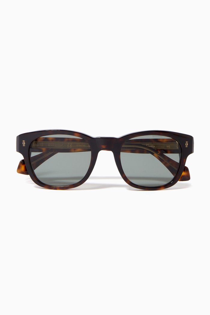 

Square Frame Sunglasses in Tortoiseshell Acetate, Brown