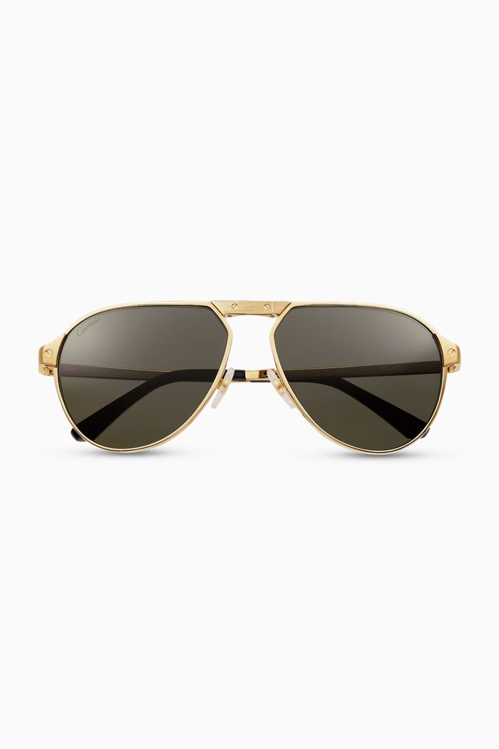 

Santos de Cartier Aviator Sunglasses in Metal, Gold