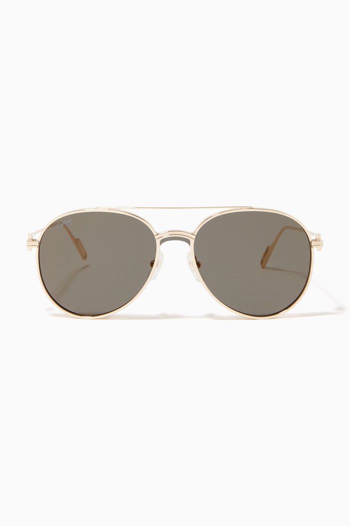 

Première de Cartier Sunglasses in Metal, Gold