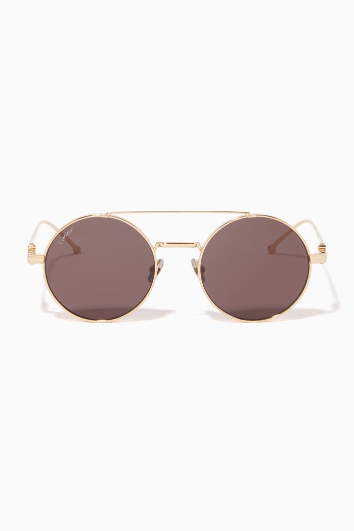 

Pasha de Cartier Round Sunglasses in Metal, Gold