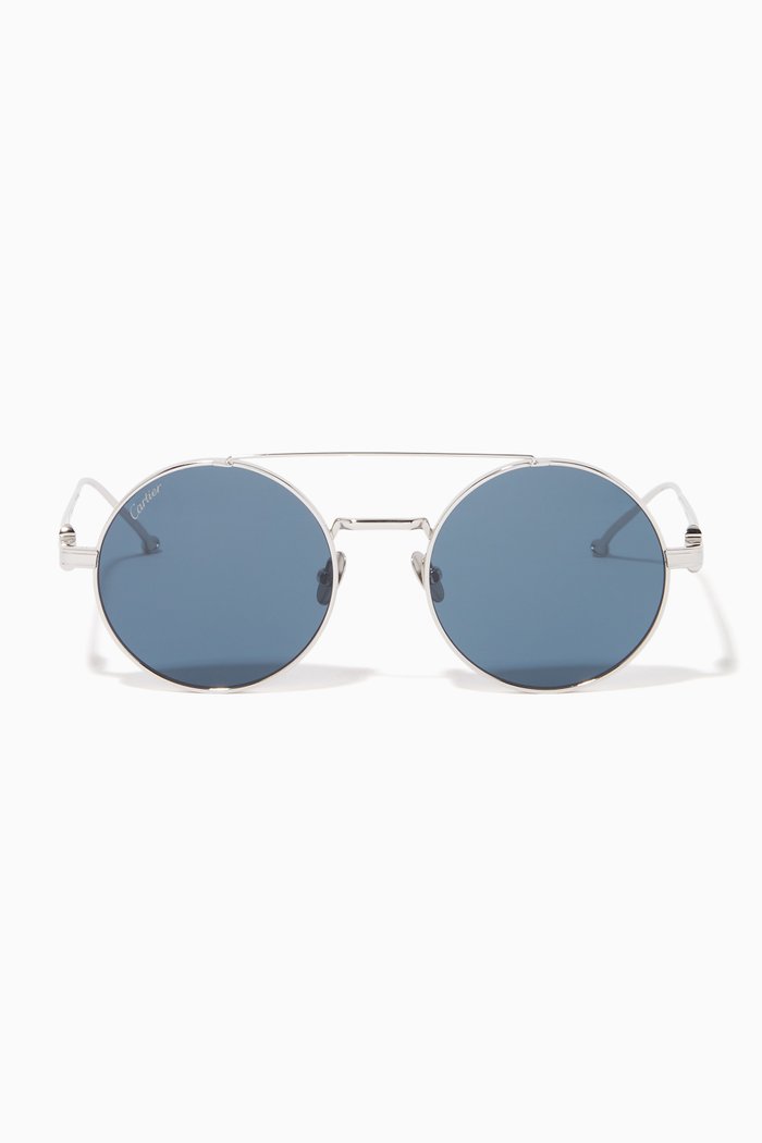 

Pasha de Cartier Round Sunglasses in Titanium, Silver