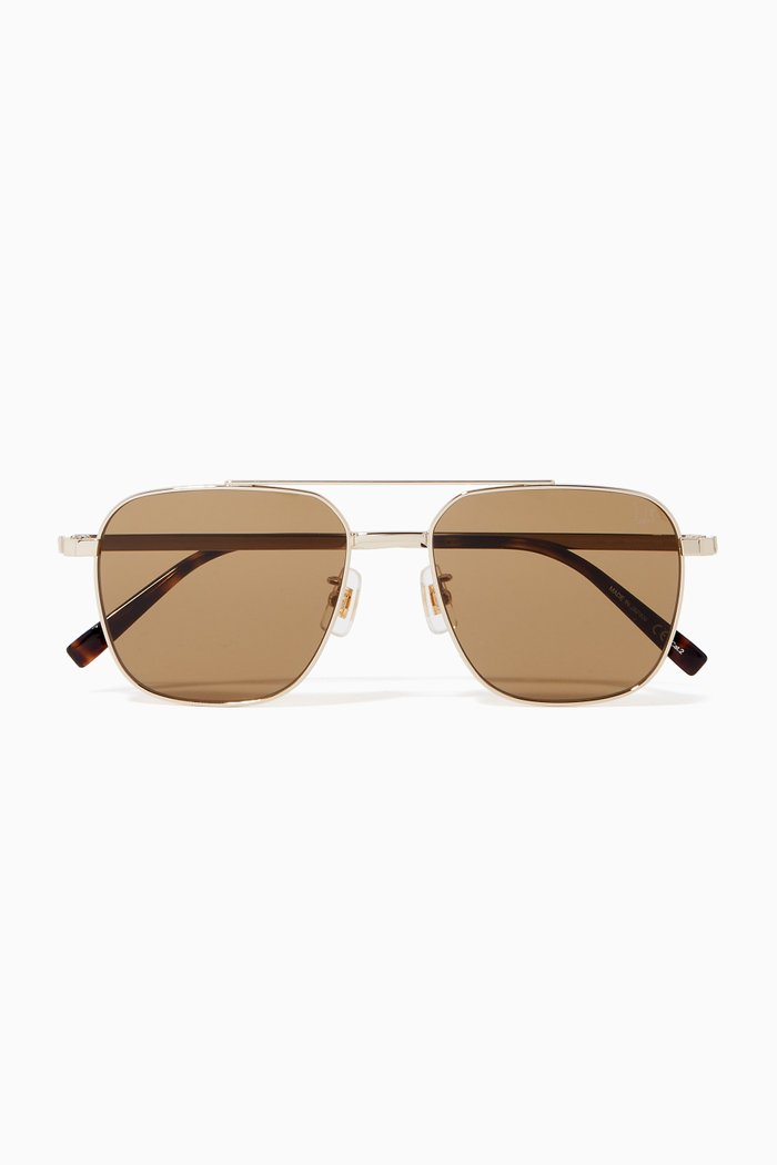 

54 Square Sunglasses in Stainless Steel, Gold