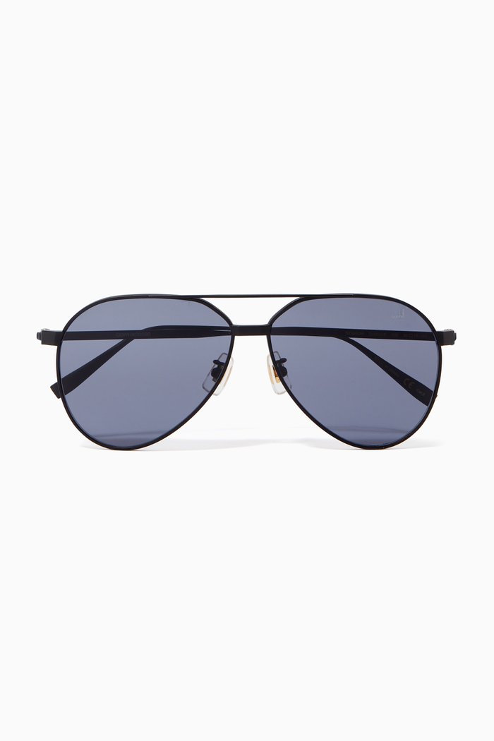 

60 Aviator Sunglasses in Titanium, Black