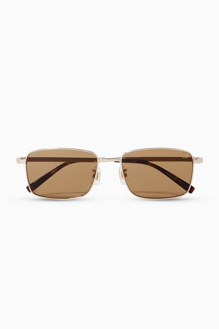 

57 Rectangle Sunglasses in Stainless Steel, Gold