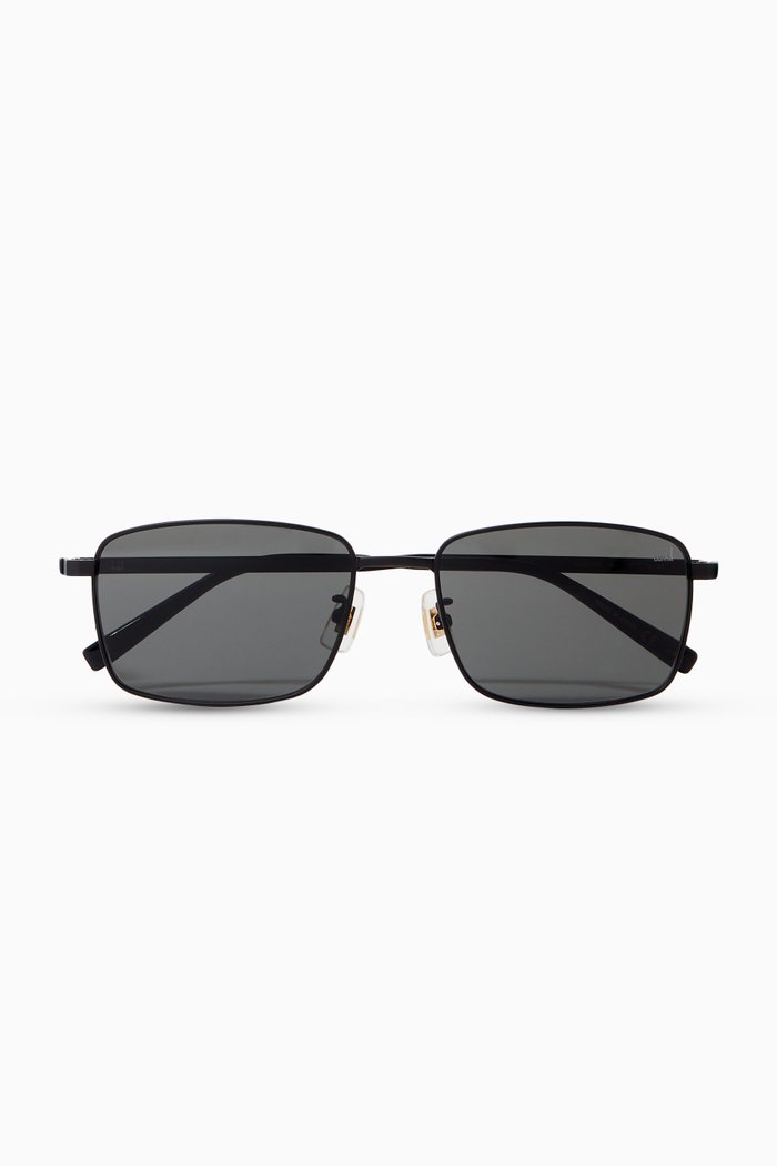 

57 Rectangle Sunglasses in Stainless Steel, Black