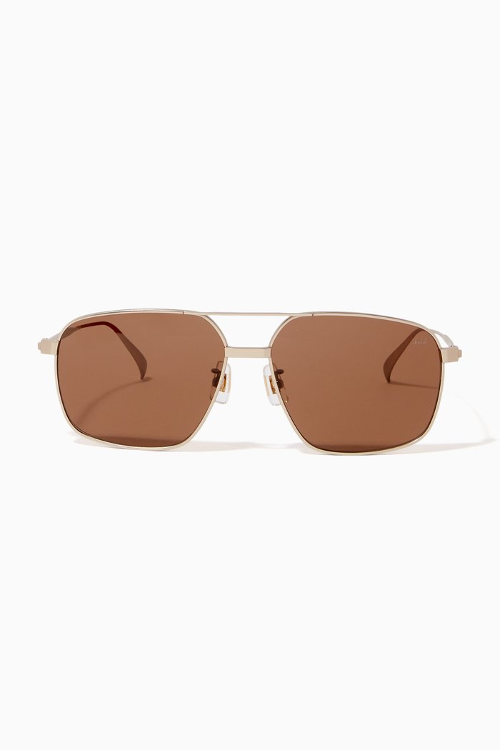 

60 Square Sunglasses in Metal, Gold