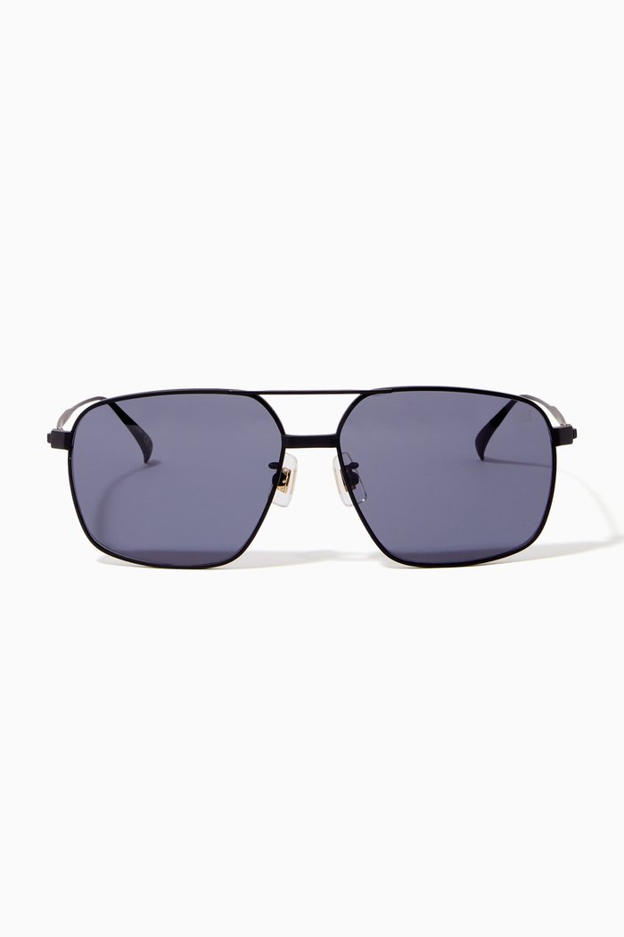 

60 Square Sunglasses in Metal, Black