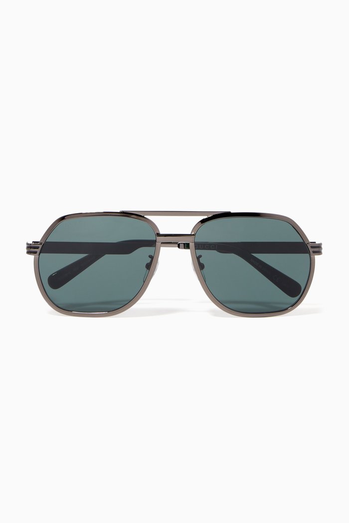 

Aviator Sunglasses in Metal, Black