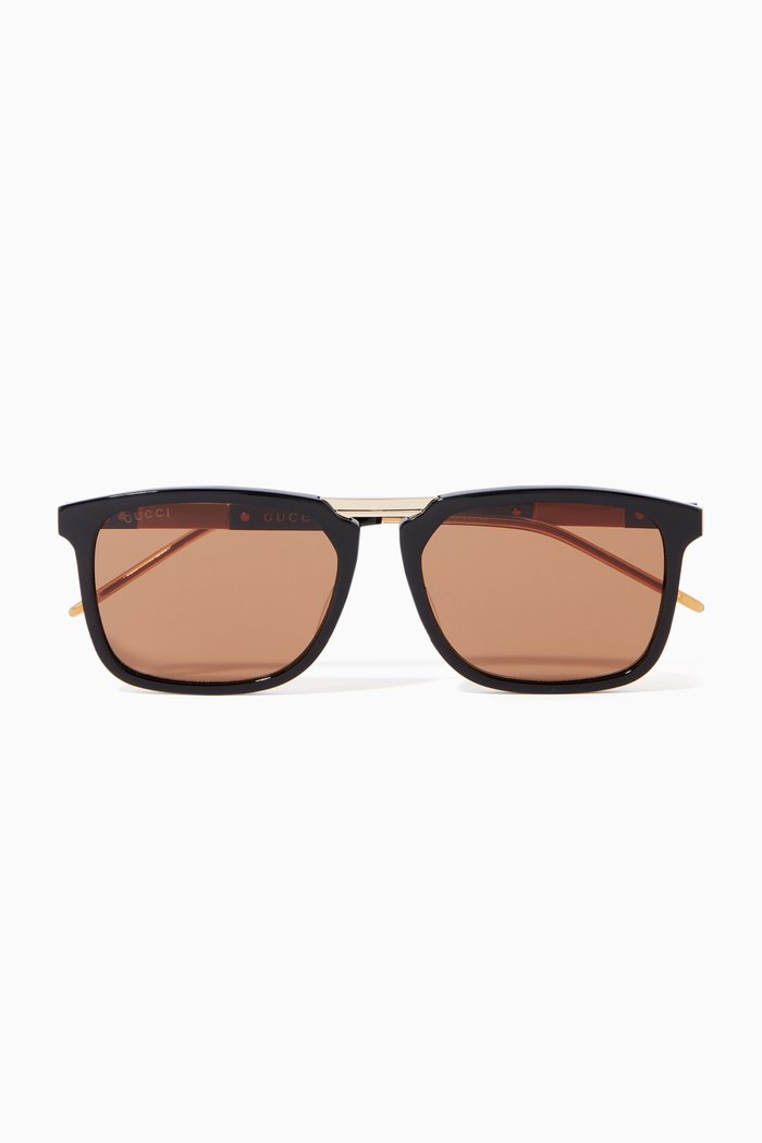 

D Frame Sunglasses in Acetate, Black